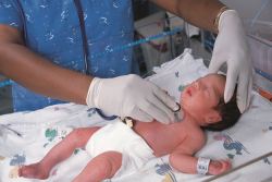 Baby in a neonatal intensive care unit
